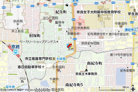 紀寺店付近の地図